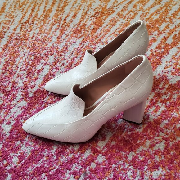 Chunky Heel White Loafer Size 8.5 - Picture 6 of 6